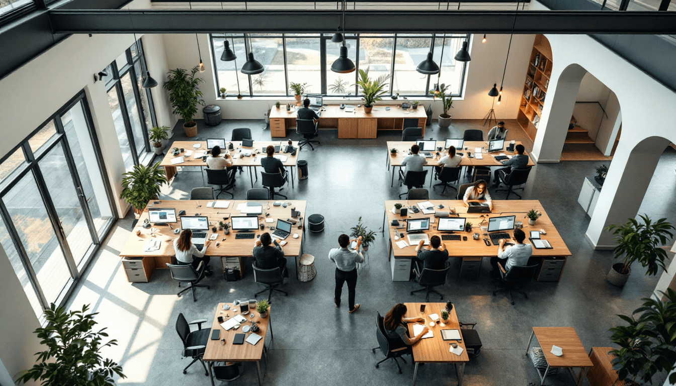 Office workers at computers illustrating what managed IT services mean for daily operations