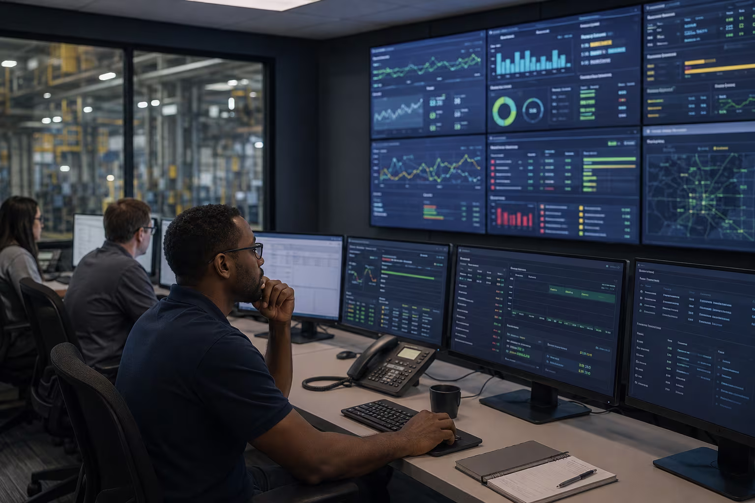 IT professional monitoring infrastructure health