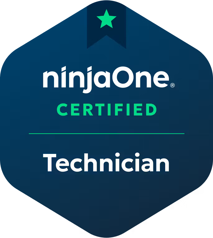NinjaOne Certified Technician badge earned by MBPS Phoenix MSP IT support team